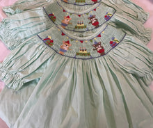 Load image into Gallery viewer, Ada Green Bear Smock Dress