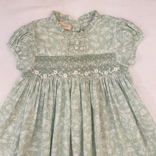 Load image into Gallery viewer, Sage smocked dress