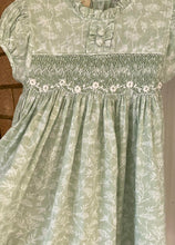 Load image into Gallery viewer, Sage smocked dress