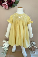 Load image into Gallery viewer, Mustard linene (Children smock Dress)