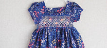 Load image into Gallery viewer, Navy floral (Children smock Dress)