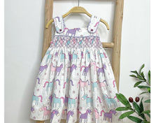 Load image into Gallery viewer, Unicorn light purple (Smocked Dress)