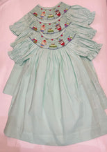 Load image into Gallery viewer, Ada Green Bear Smock Dress
