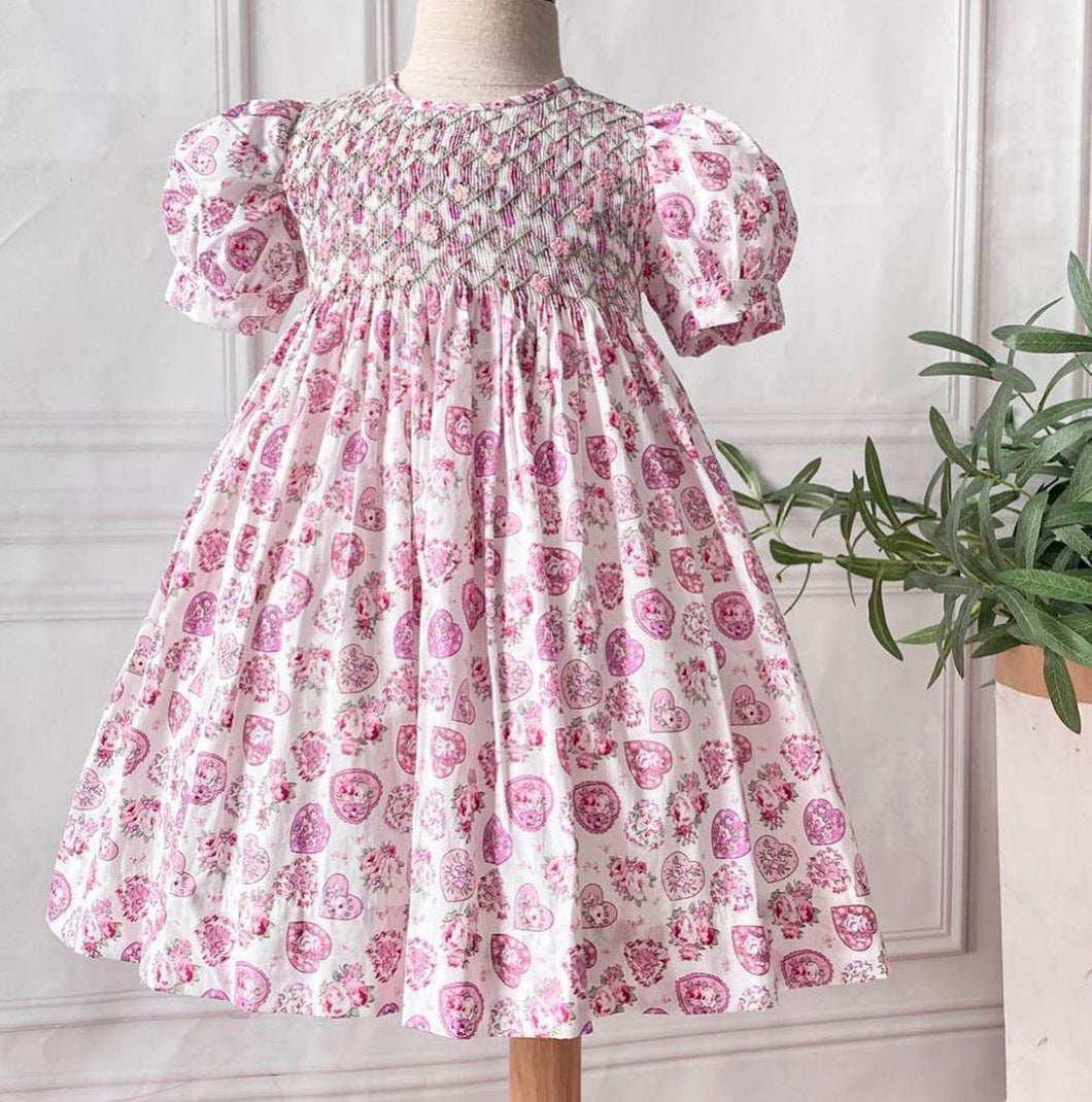 Rosie heart smocked dress