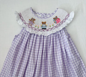 Athena purple Bear Smock Dress