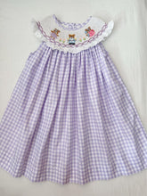 Load image into Gallery viewer, Athena purple Bear Smock Dress
