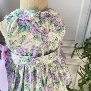 Ana purple double ribbons (Children smock Dress)