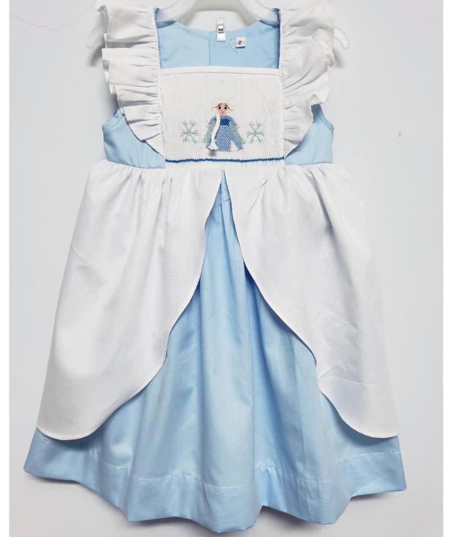 Elsa smocked dress (Children smock Dress)