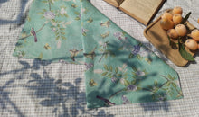 Load image into Gallery viewer, Scarf - Silk Linen green floral
