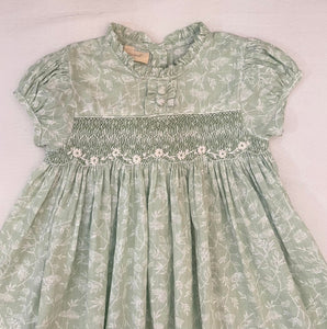 Sage smocked dress