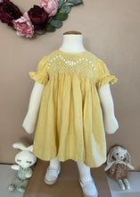 Load image into Gallery viewer, Mustard linene (Children smock Dress)
