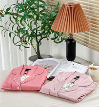 Load image into Gallery viewer, Lux Silk Cotton Peachy Pyjamas set
