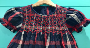 Celine Navy smocked dress