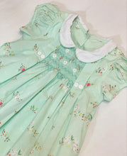 Load image into Gallery viewer, Aubree green bunny  (Children smock Dress)
