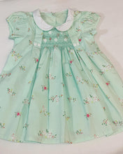 Load image into Gallery viewer, Aubree green bunny  (Children smock Dress)
